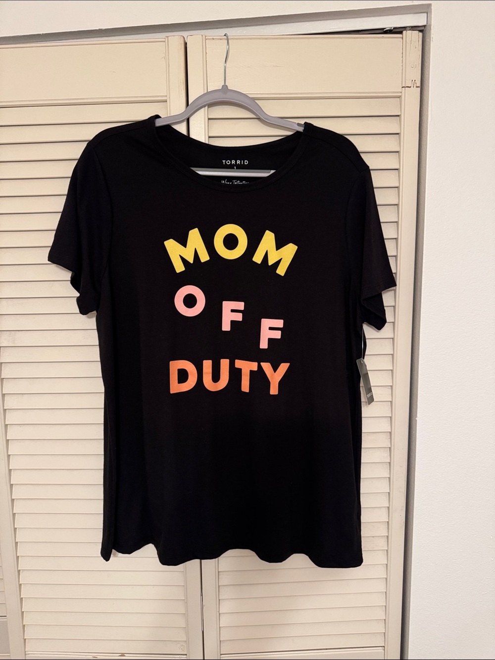 torrid Black Graphic Tee with Yellow, Pink & Orange Lettering